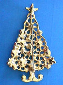 Christmas Tree Pin Multi Color Rhinestones Ornate Vintage
