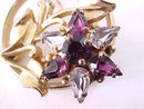 Barclay Amethyst Pear Rhinestones Pin Brooch Vintage