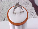 Sterling Filigree Ring Signed Vintage Boomerang