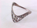 Sterling Filigree Ring Signed Vintage Boomerang