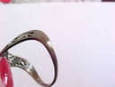 Sterling Filigree Ring Signed Vintage Boomerang