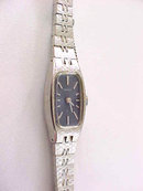 Seiko 17 Jewel Rectangular Wrist Watch Silver Tone Safety WU