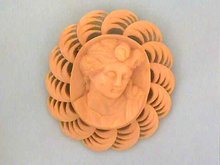 Celluloid Cameo Brooch 1930s Large Gorgeous!