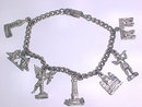 Tourist Charm Bracelet 7 Charms Vintage