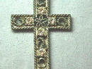 Unique Cross w/filigree, crystals and chain