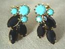 Persian Blue Turquoise and Black Earrings