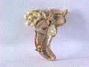 Christmas Cat Stocking Pin Kitten Enamel Holly