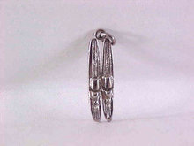 Pair of Skis Charm Silver Tone