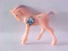 Precious Horse Pin Resin Early Safety Pin Back Vintage