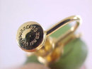 Sorrento Jade Carved Leaf Earrings Gold Filled Prong Set Vintage