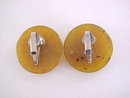 Honey Lucite Earrings Black Speckles Molded