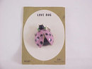 Love Bug Pin Enamel Signed Nemo Original Card Vintage Lady
