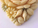 Antique JAPAN Celluloid Pin Rose Floral Vintage
