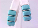 LISNER Blue Earrings Baby Thermoset Silver Tone Vintage