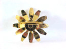 Vintage Daisy Pin Flower White Yellow 1970s Enamel