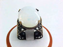 Moonstone(Faux) Filigree Ring Large Old New Stock Decadent