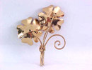 Fabulous Retro Double Flower Pin Blue Crystal Rhinestones Large Vintage