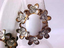 Austria Milk Glass Rhinestone Flower Earrings Vintage