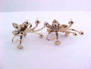 Blue Rhinestone Earrings Faux Pearl Spray Flower Vintage