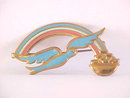 Blue Bird Rainbow Pot of Gold Pin Happiness Enamel Vintage