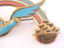 Blue Bird Rainbow Pot of Gold Pin Happiness Enamel Vintage