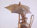 CORO Old Car Pin Brooch Trembler Man Top Hat Umbrella