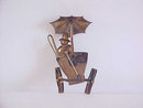 CORO Old Car Pin Brooch Trembler Man Top Hat Umbrella