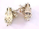 Lisner Aurora Borealis Earrings Leaves Faux Pearls Vintage