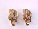 Black White Earrings Enamel Rhinestones Elegant Signed Clips