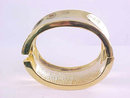 Wide Hinged Clamper Bracelet MOD Curved Gold Tone