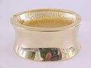 Wide Hinged Clamper Bracelet MOD Curved Gold Tone