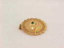 Reno Dice Charm Gold Filled Green Stone Filigree Vintage