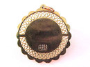 Reno Dice Charm Gold Filled Green Stone Filigree Vintage