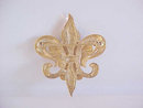 Fleur De Lis Pin Vintage Double Black Gold Tone Beautiful!