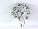 Peacock AB Stones Pin Brooch Aurora Borealis Rhinestones Vintage Stunning