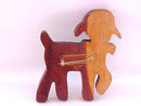 Hand Painted Lamb Pin Brooch Wood 1930s Large