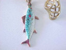 Vintage Fishing Pin Rod,Reel,Crewel, GUILLOCHE Fish