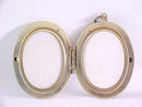 Guilloche Locket Floral Large Oval Photos Vintage So Pretty!