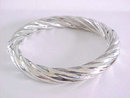 Fabulous Sterling Bracelet Twist Hollow Hinged Hidden Clasp