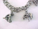 Vintage Charm Bracelet Gold Miner,Train,Knotts Berry 6 Charms