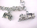Vintage Charm Bracelet Gold Miner,Train,Knotts Berry 6 Charms
