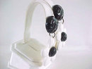 Flower Power Earrings Black & White Vintage Pierced Large