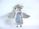 Sterling Angel Pendant Two Tone Large Signed