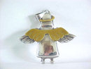 Sterling Angel Pendant Two Tone Large Signed
