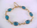 Faux Turquoise Bracelet Link Safety Very Pretty 8 Inches