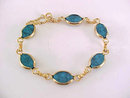Faux Turquoise Bracelet Link Safety Very Pretty 8 Inches