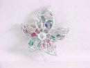 Signed Fantasy Pin Leaf Cabochons Vintage