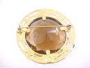 Large Topaz Brooch Glass Art Nouveau Style Vintage Signed