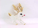 Glitter Rudolph Pin Reindeer Red Nose