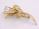 Orchid Filigree Pin Ivory or Resin Flower Gorgeous Vintage
